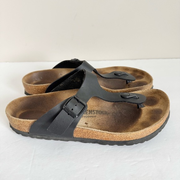 Birkenstock Gizeh Sandals Womens Size 41 Size 10-10.5 Black Birko-Flor T Strap - Picture 9 of 16